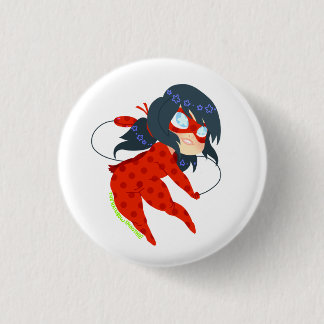 Badge Rond 2,50 Cm Bouton sautant de coccinelle