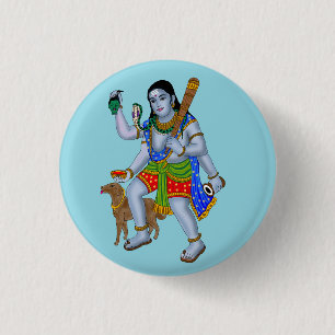 Badge Rond 2,50 Cm Bouton Seigneur Bhairava