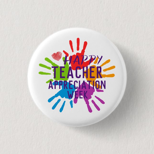 Badge Rond 2,50 Cm Bouton Semaine d'appréciation de l'enseignant (Devant)