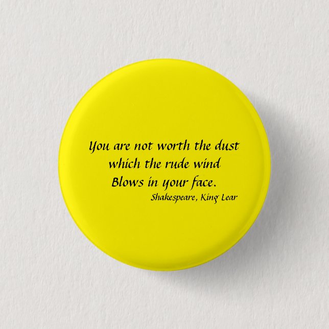Badge Rond 2,50 Cm Bouton - Shakespeare, "King Lear" (Devant)