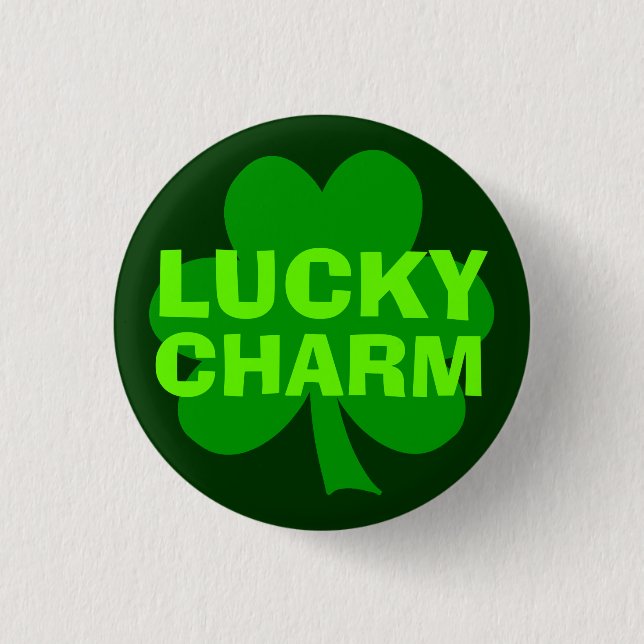 Badge Rond 2,50 Cm Bouton Shamrock Green Lucky Charm (Devant)