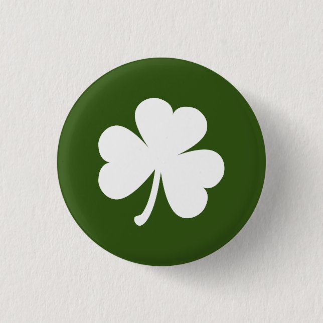 Badge Rond 2,50 Cm Bouton Shamrock irlandais personnalisable | Vert f (Devant)