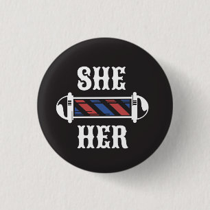Badge Rond 2,50 Cm Bouton SHE/HER Pronoun