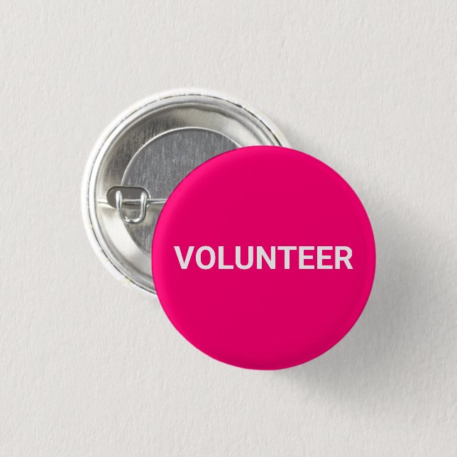 Badge Rond 2,50 Cm Bouton simple de pin rose chaud (Devant & derrière)