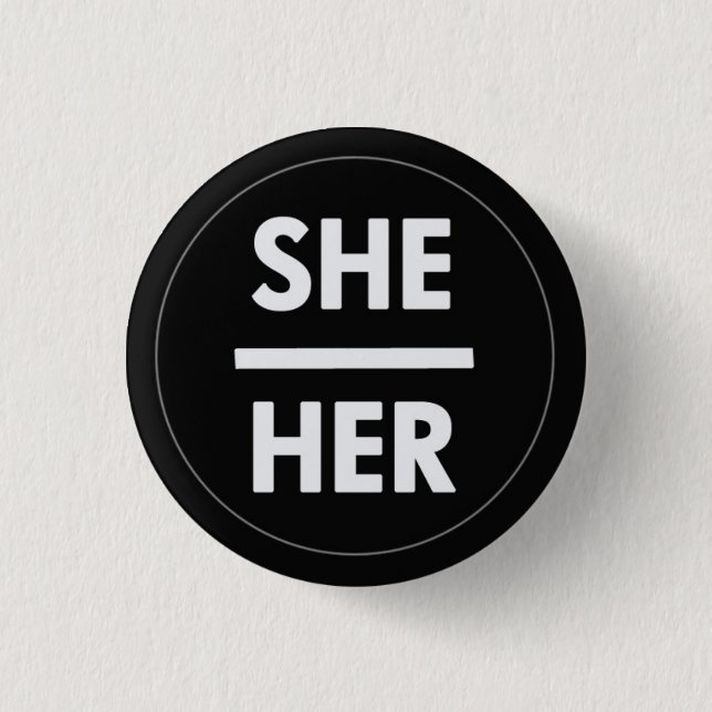 Badge Rond 2,50 Cm Bouton Son Pronoun (Devant)