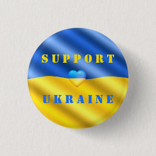 Badge Rond 2,50 Cm Bouton Soutien à l'Ukraine - Liberté