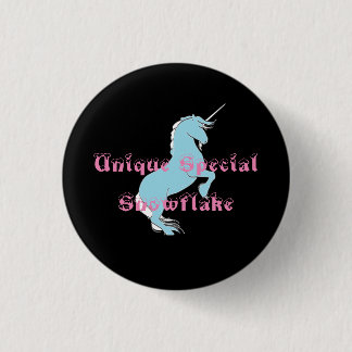 Badge Rond 2,50 Cm Bouton spécial unique de licorne de flocon de