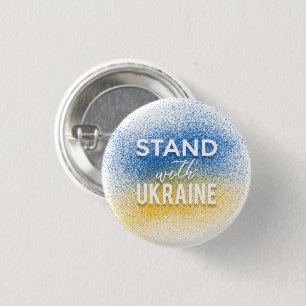 Badge Rond 2,50 Cm Bouton Stand with Ukraine Round