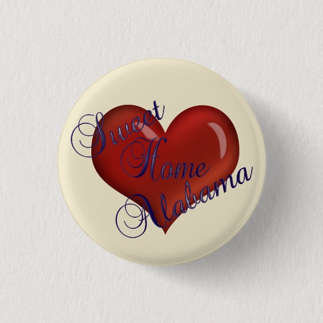 Badge Rond 2,50 Cm Bouton Sweet Home Alabama (Devant)