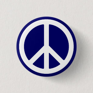 Badge Rond 2,50 Cm Bouton Symbole de paix blanc