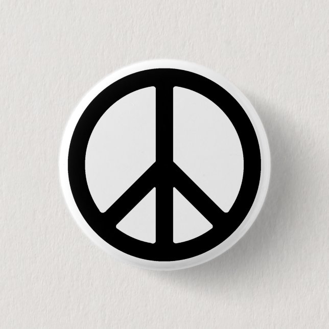 Badge Rond 2,50 Cm Bouton Symbole de paix noir (Devant)