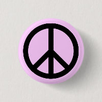 Bouton Symbole de paix rose