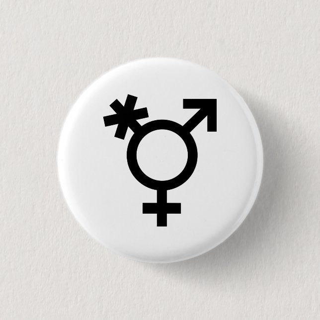 Badge Rond 2,50 Cm Bouton Symbole transgenre (Devant)