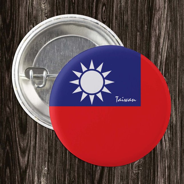 Badge Rond 2,50 Cm Bouton Taïwan, Taïwan patriotique Drapeau (Créateur téléchargé)