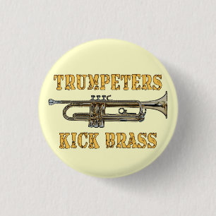 Badge Rond 2,50 Cm Bouton Trumpeters Kick Brass