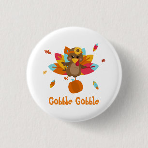 Badge Rond 2,50 Cm Bouton Turquie Thanksgiving bouton Bouton Automne