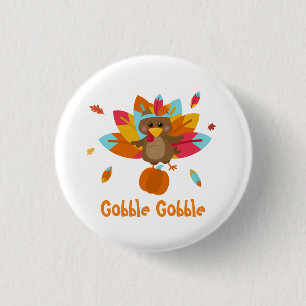 Badge Rond 2,50 Cm Bouton Turquie Thanksgiving bouton Bouton Automne