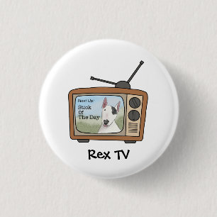Badge Rond 2,50 Cm Bouton TV Rex