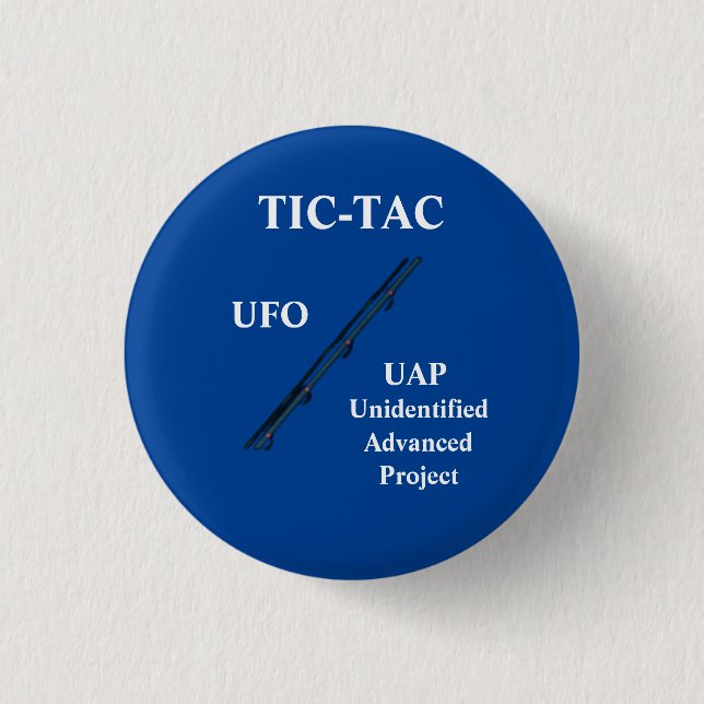 Badge Rond 2,50 Cm Bouton UAP TIC-TAC UFO (Devant)