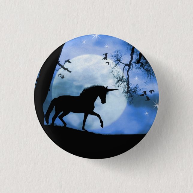 Badge Rond 2,50 Cm Bouton Unicorn (Devant)
