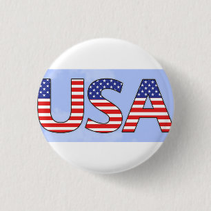 Badge Rond 2,50 Cm Bouton USA ET LANYARDS