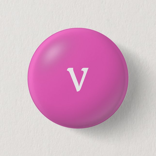 Badge Rond 2,50 Cm Bouton V Monogramme (Devant)