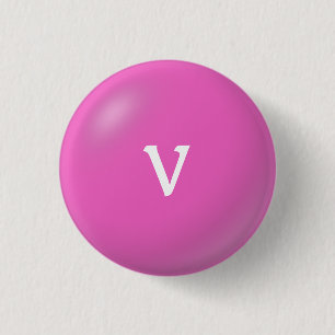 Badge Rond 2,50 Cm Bouton V Monogramme