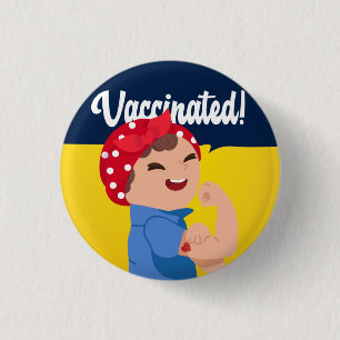 Badge Rond 2,50 Cm Bouton Vacciné contre le bébé Rosie VAX'd