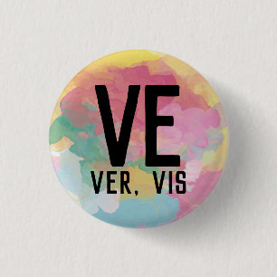 Badge Rond 2,50 Cm Bouton Ve Vis Pronouns