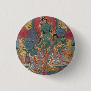 Badge Rond 2,50 Cm Bouton vert Tara