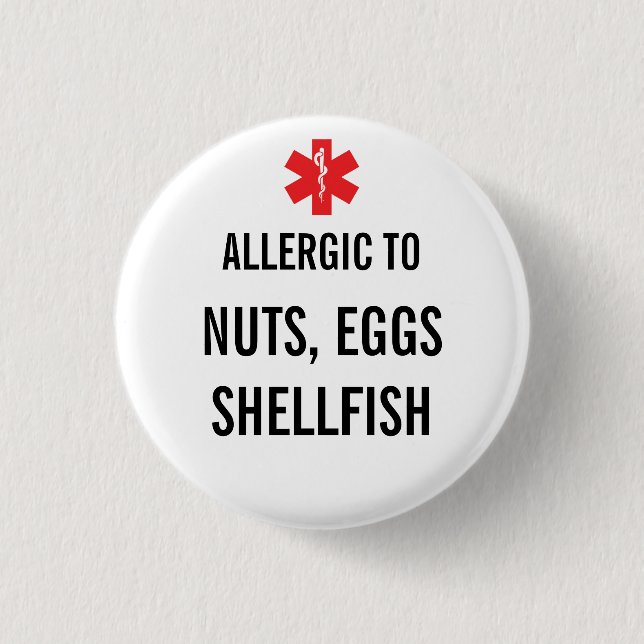 Badge Rond 2,50 Cm Bouton vigilant d'allergie (Devant)