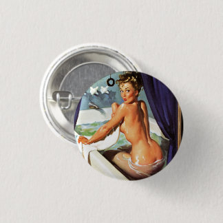 Badge Rond 2,50 Cm BOUTON vintage NIP VERS LE HAUT DE LA FILLE