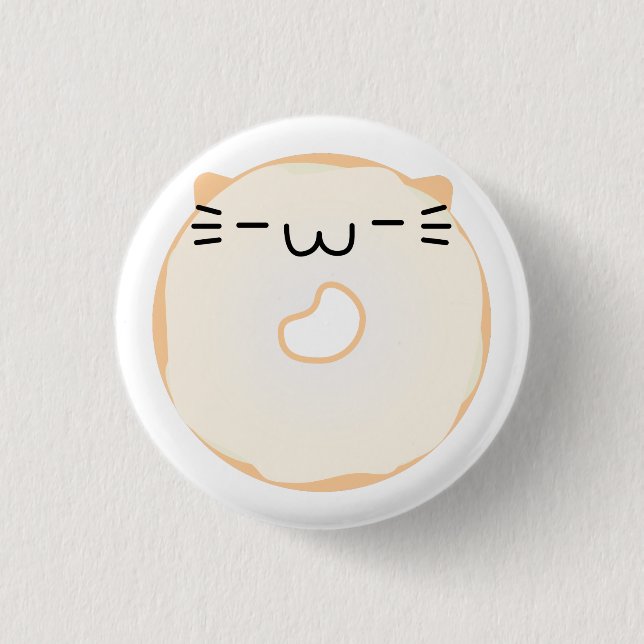 Badge Rond 2,50 Cm Bouton vitré de beignet de chat (Devant)