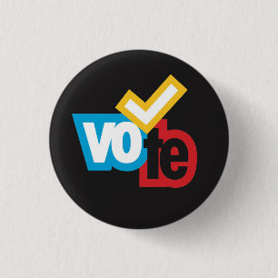 Badge Rond 2,50 Cm Bouton Vote Petit