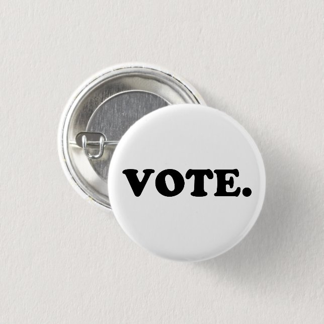 Badge Rond 2,50 Cm Bouton Voter noir et blanc (Devant & derrière)