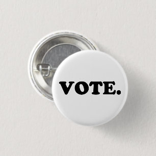 Badge Rond 2,50 Cm Bouton Voter noir et blanc