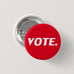 Badge Rond 2,50 Cm Bouton Voter rouge et blanc