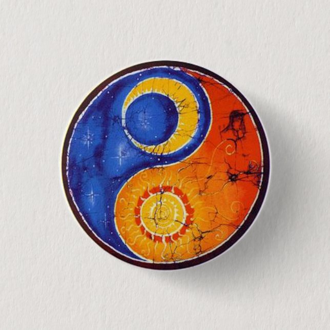 Badge Rond 2,50 Cm Bouton Yin Yang (Devant)