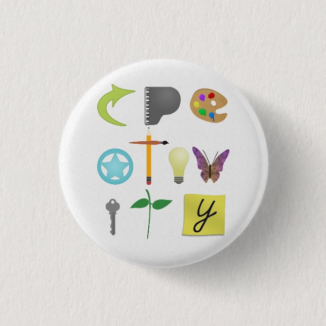 Badge Rond 2,50 Cm Boutons arrière de la créativité (Devant)