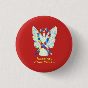 Badge Rond 2,50 Cm Boutons d'angle d'art du ruban de sensibilisation 