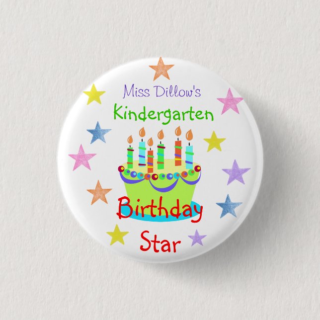 Badge Rond 2,50 Cm Boutons d'anniversaire pour enseignants (Devant)