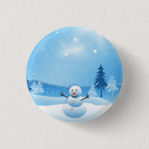 Badge Rond 2,50 Cm Boutons de bonhomme de neige