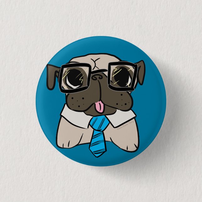 Badge Rond 2,50 Cm Boutons de carlin de bureau (Devant)