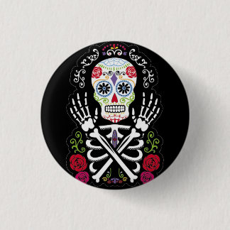 Badge Rond 2,50 Cm Boutons de crâne de sucre