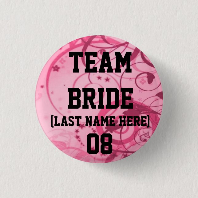 Badge Rond 2,50 Cm Boutons de jeune mariée d'équipe (Devant)