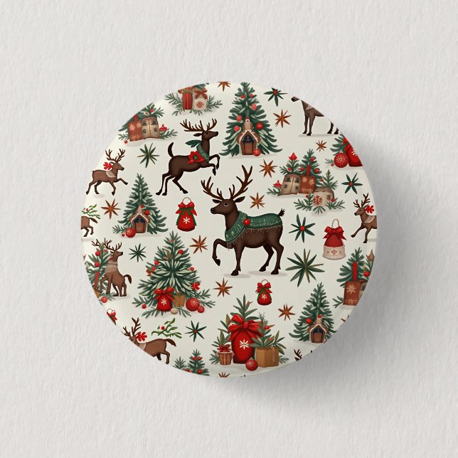 Badge Rond 2,50 Cm Boutons de Noël (Devant)