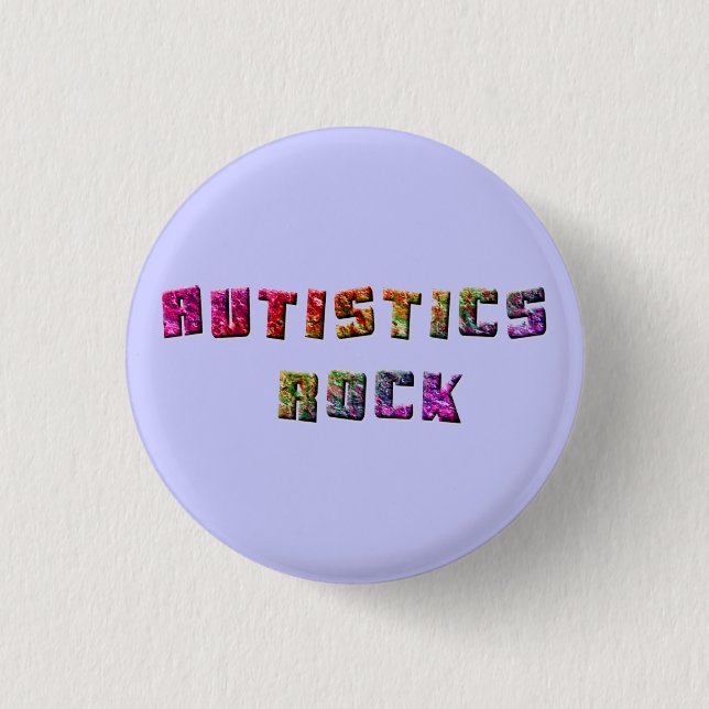 Badge Rond 2,50 Cm Boutons de roche d'Autistics (Devant)