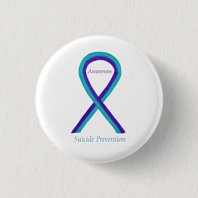 Badge Rond 2,50 Cm Boutons de ruban de sensibilisation à la préventio (Devant)