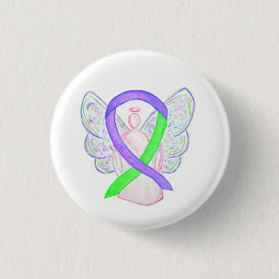 Badge Rond 2,50 Cm Boutons d'épingle Angel de ruban pour la sensibili