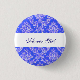 Badge Rond 2,50 Cm Boutons Flower personnalisés Mariage damassé